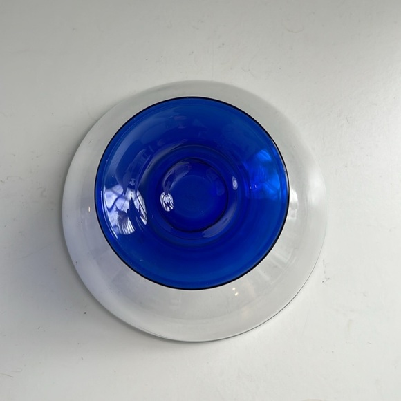 Vintage Clear Glass with Blue Base - Picture 3 of 4